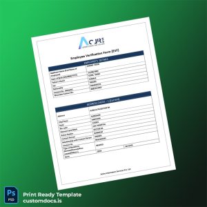 custom Aclire Information Services Employment Verification Letter Template - Word & PDF File Preview - CustomDocs