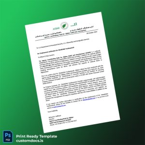 custom Afghanistan ACBAR Employment Verification Letter Template - Word & PDF File Preview - CustomDocs