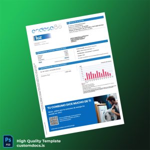 Argentina Endesa Energ A S A Unipersonal Editable Utility Bill Template in Word and PDF formats