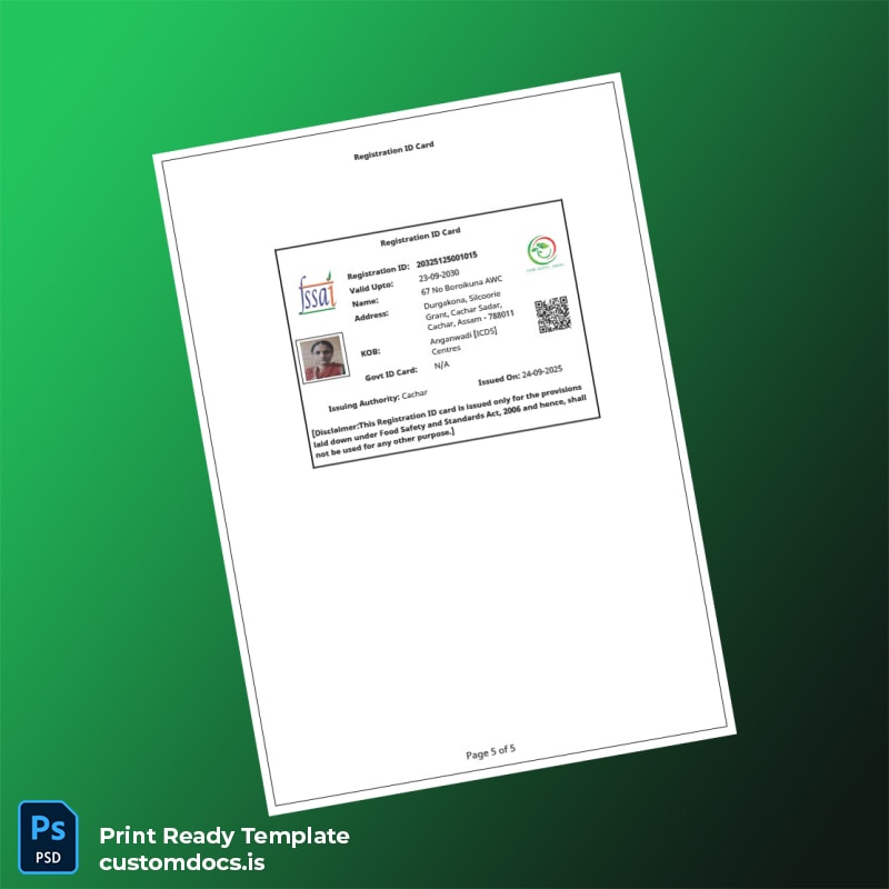 Custom Assam Government Registration Certificate Template in Word and PDF formats page 5 File Preview - CustomDocs