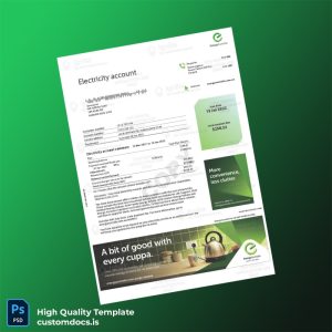 Australia EnergyAustralia Editable Electricity Bill Template in Word and PDF formats