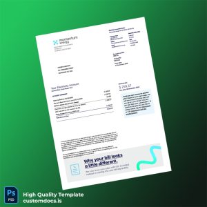 Australia Momentum Energy Editable Electricity Bill Template in Word and PDF formats