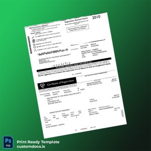 custom Australia RTA Certificate of Registration Template - Word & PDF File Preview - CustomDocs