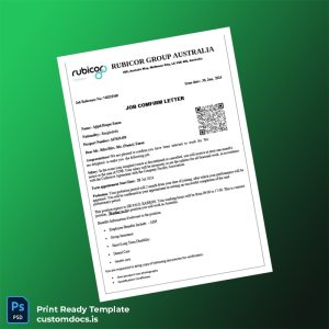 custom Australia We Employment Verification Letter Template - Word & PDF File Preview - CustomDocs