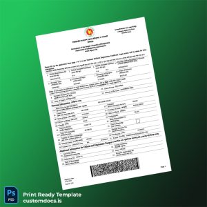 custom Bangladesh Department of Immigration and Passport Registration Form Template - Word & PDF File Preview - CustomDocs