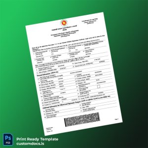 custom Bangladesh Department of Immigration and Passports Registration Certificate Template - Word & PDF File Preview - CustomDocs