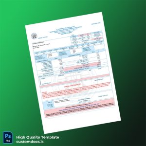 Bangladesh Dhaka Power Distribution Company Ltd Editable Electricity Bill Template in Word and PDF formats