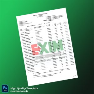 Bangladesh Export Import Bank of Bangladesh Limited Bank Statement Template in Word and PDF formats