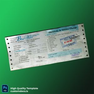 Bangladesh KARIMULLAH MARKET Editable Utility Bill Template in Word and PDF formats