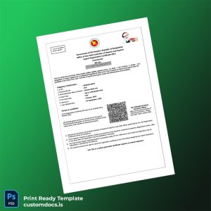 customizable Bangladesh Office of the Chief Controller of Imports and Exports Import Registration Certificate Template in Word and PDF format File Preview