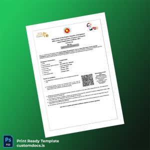 custom Bangladesh Office of the Controller of Imports and Exports Import Registration Certificate Template - Word & PDF File Preview - CustomDocs