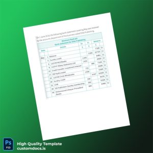 Bank Reconciliation Statement Quiz Template in Word and PDF formats