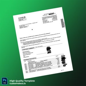 Bank Statement 2 Template in Word and PDF formats