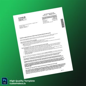 Bank Statement 3 Template in Word and PDF formats