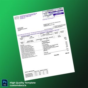 Belgium Golden Valley Electric Association Editable Electricity Bill Template in Word and PDF formats