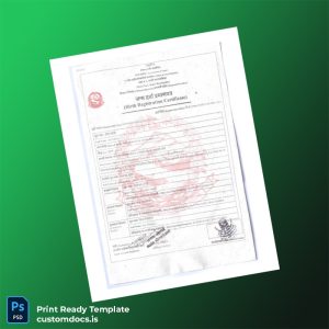 custom Birth Registration Certificate Template - Word & PDF File Preview - CustomDocs