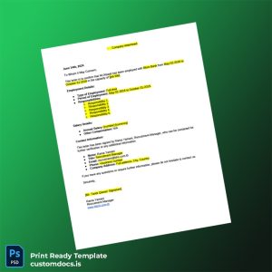 custom Blom Bank Employment Verification Letter Template - Word & PDF File Preview - CustomDocs