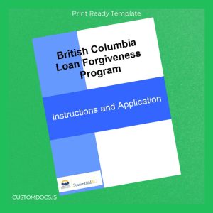 custom British Columbia Student Aid BC Employment Verification Letter Template - Word & PDF File Preview - CustomDocs
