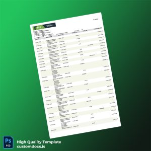 Burundi KCB Bank Statement Template in Word and PDF formats