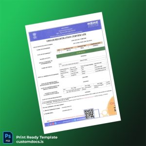 custom Business Registration Certificate Template - Word & PDF File Preview - CustomDocs