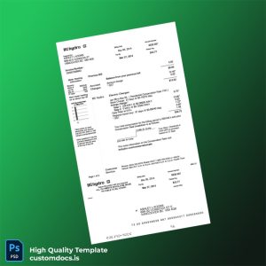 Canada BC Hydro Editable Utility Bill Template in Word and PDF formats