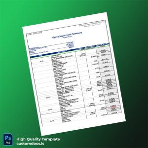 Canada CIBC Business Account Statement Template in Word and PDF formats