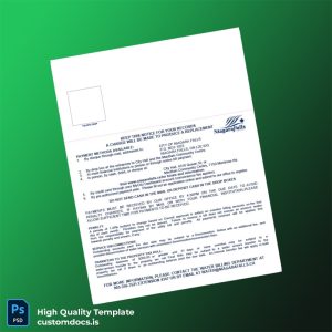 Canada City Of Niagara Falls Editable Water Bill Template in Word and PDF formats