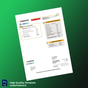 Canada Enbridge Union Gas Editable Utility Bill Template in Word and PDF formats