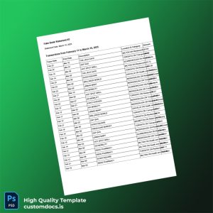 Canada Fake Bank Statement Template in Word and PDF formats