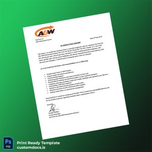 custom Canada Fast Fare Inc Employment Verification Letter Template - Word & PDF File Preview - CustomDocs