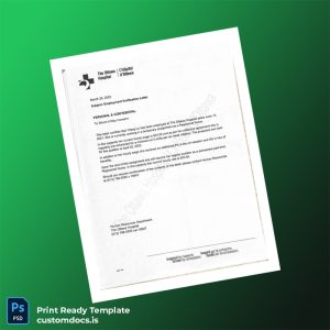 custom Canada OINP Employment Verification Letter Template - Word & PDF File Preview - CustomDocs