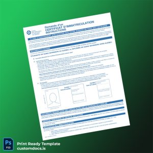 custom Canada Registration Certificate Template - Word & PDF File Preview - CustomDocs