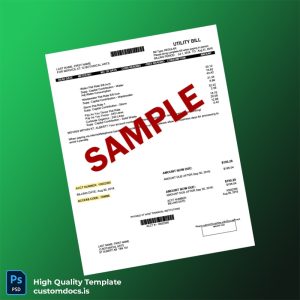 Canada St Albert Editable Water Bill Template in Word and PDF formats