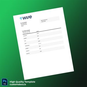 Canada Wise Bank Statement Template in Word and PDF formats