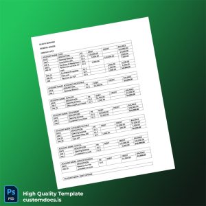 Editable General Ledger Template in Word and PDF formats