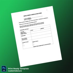 custom Employee Verification Form Template - Word & PDF File Preview - CustomDocs