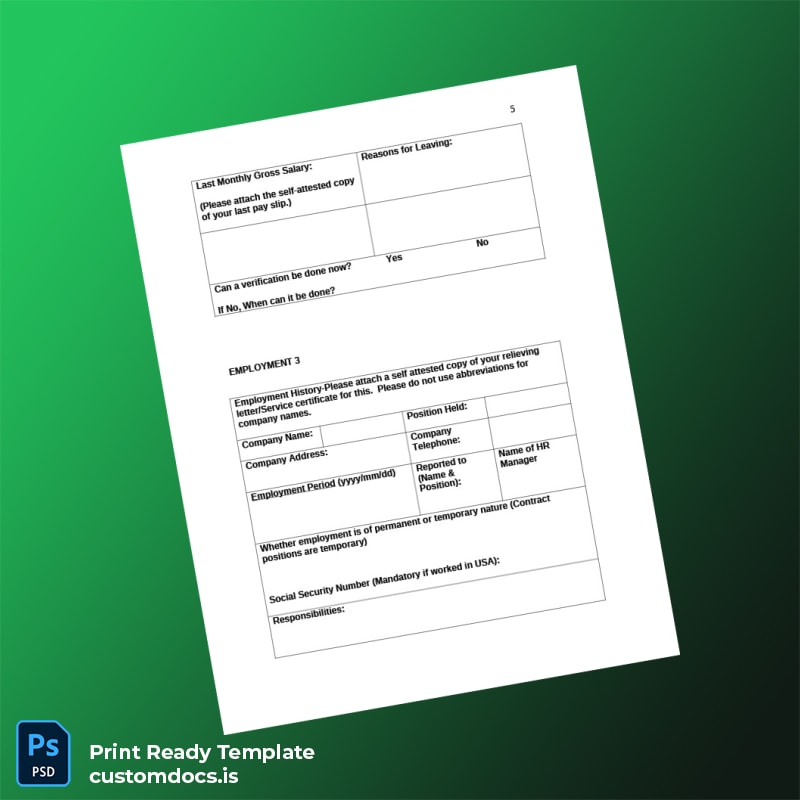 Custom Employee Verification Form Template in Word and PDF formats page 5 File Preview - CustomDocs