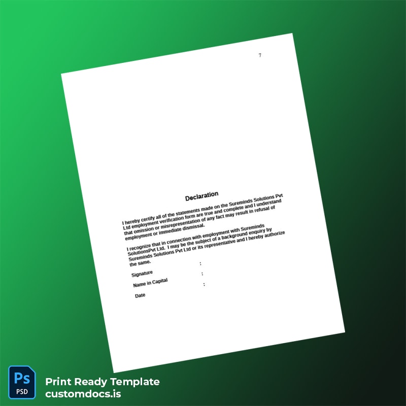 Custom Employee Verification Form Template in Word and PDF formats page 7 File Preview - CustomDocs