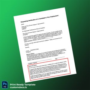 custom Employment Verification Request Letter Template - Word & PDF File Preview - CustomDocs