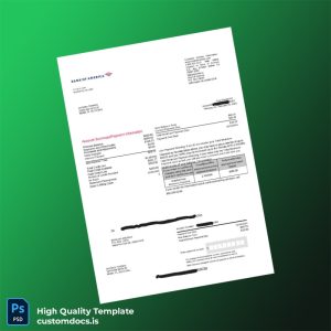 Empty Bank Statement Template in Word and PDF formats