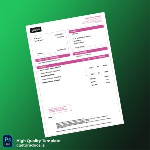 France Yacom Telecom Editable Utility Bill Template in Word and PDF formats