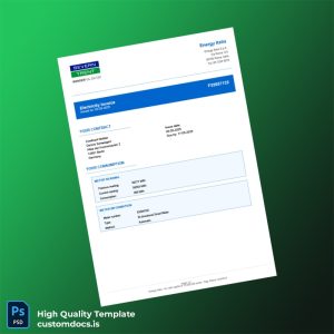Germany Energy Italia S P A Editable Electricity Bill Template in Word and PDF formats