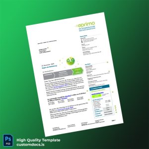 Germany Eprimo GmbH Editable Utility Bill Template in Word and PDF formats