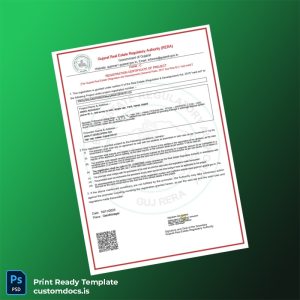 custom Gujarat Real Estate Regulatory Authority Registration Certificate Template - Word & PDF File Preview - CustomDocs