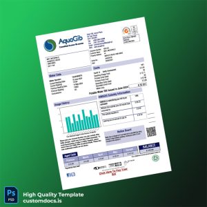 HMGoG Water Authority Editable Sales Bill Template in Word and PDF formats