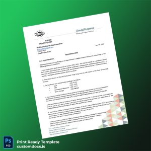 custom Hong Kong Chandni Restaurant Employment Verification Letter Template - Word & PDF File Preview - CustomDocs