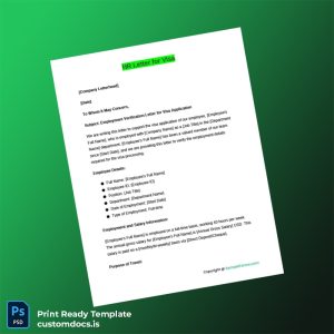 custom Human Resources Department Employment Verification Letter Template - Word & PDF File Preview - CustomDocs