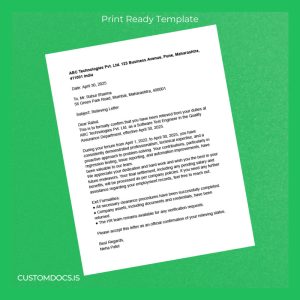 custom India ABC Technologies Pvt Ltd Employment Verification Letter Template - Word & PDF File Preview - CustomDocs