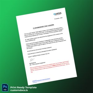 custom India Ca India Technologies Pvt Ltd Employment Verification Letter Template - Word & PDF File Preview - CustomDocs