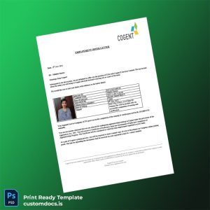 custom India Cogent E Services Limited Employment Verification Letter Template - Word & PDF File Preview - CustomDocs